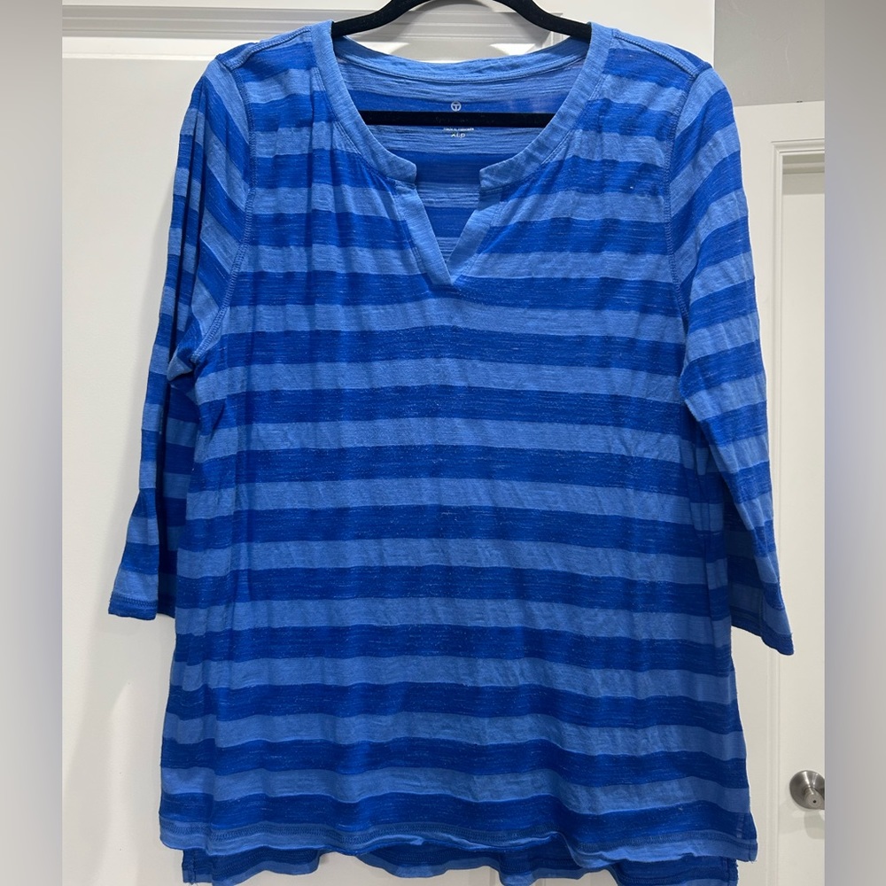 Talbots 3/4 sleeve striped tee
